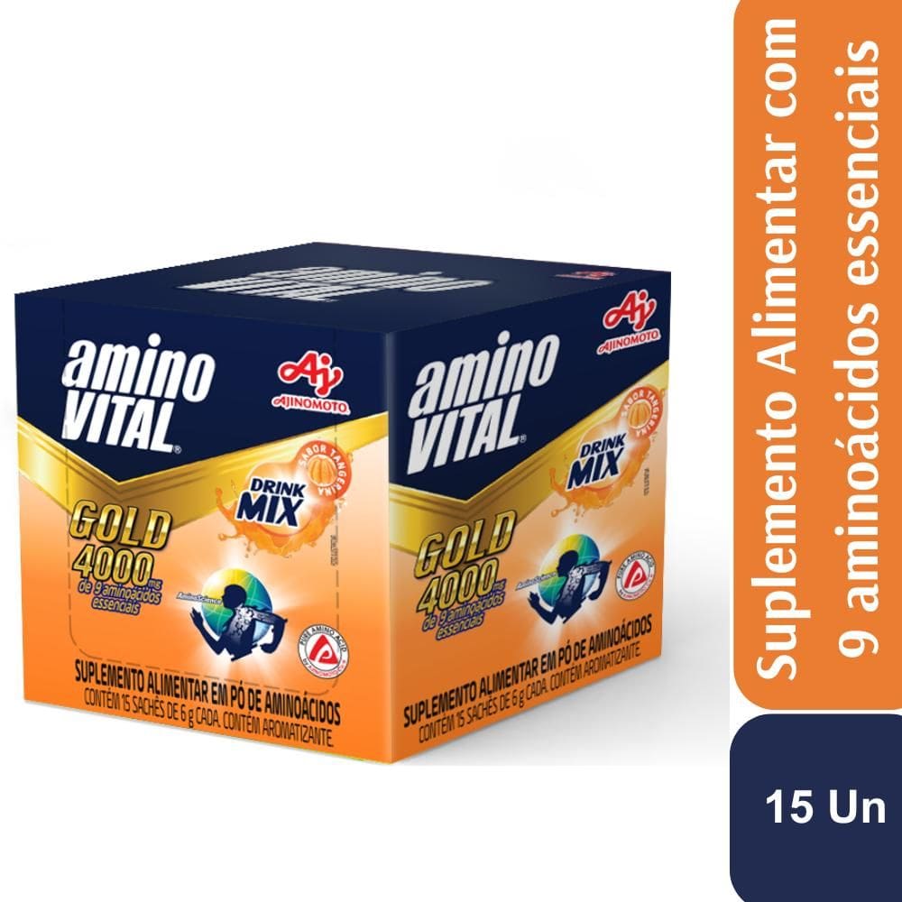aminoVITAL® GOLD Drink Mix Frutas Tangerina - Ajinomoto 15 sachês