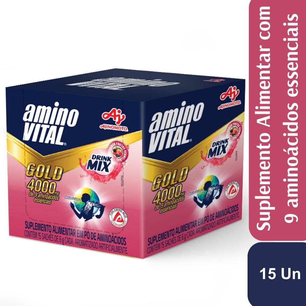 aminoVITAL® GOLD Drink Mix Frutas Vermelhas - Ajinomoto 15 sachês