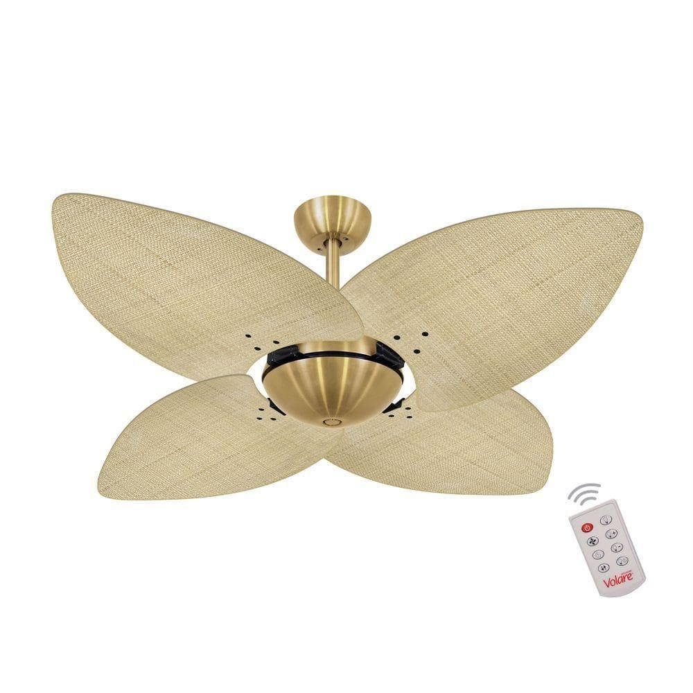 Ventilador De Teto Dourado Office 4 Pás 220v C/ Controle