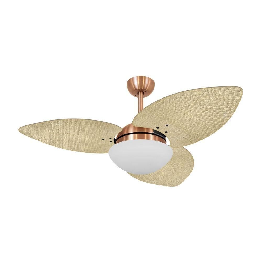 Ventilador De Teto Dormamu Cobre 3 Pás Palmae Natural 220v