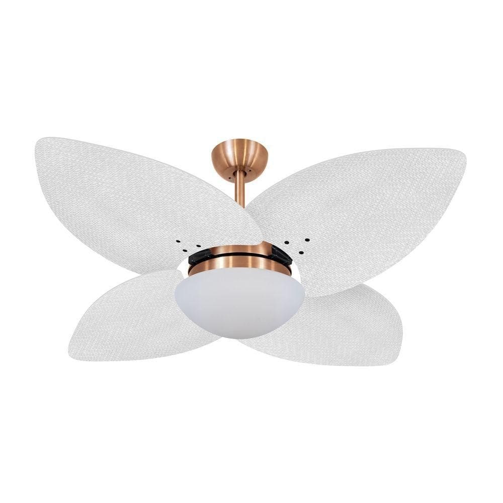 Ventilador De Teto Kovalski Cobre 4 Pás Palmae Branco 127V