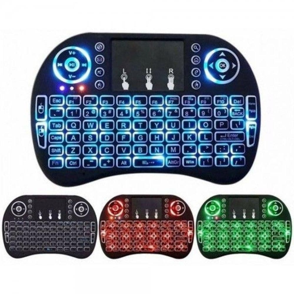 Mini Controle Wireless Mini Keyboard Usb Sem Fio Touch Pad Led P