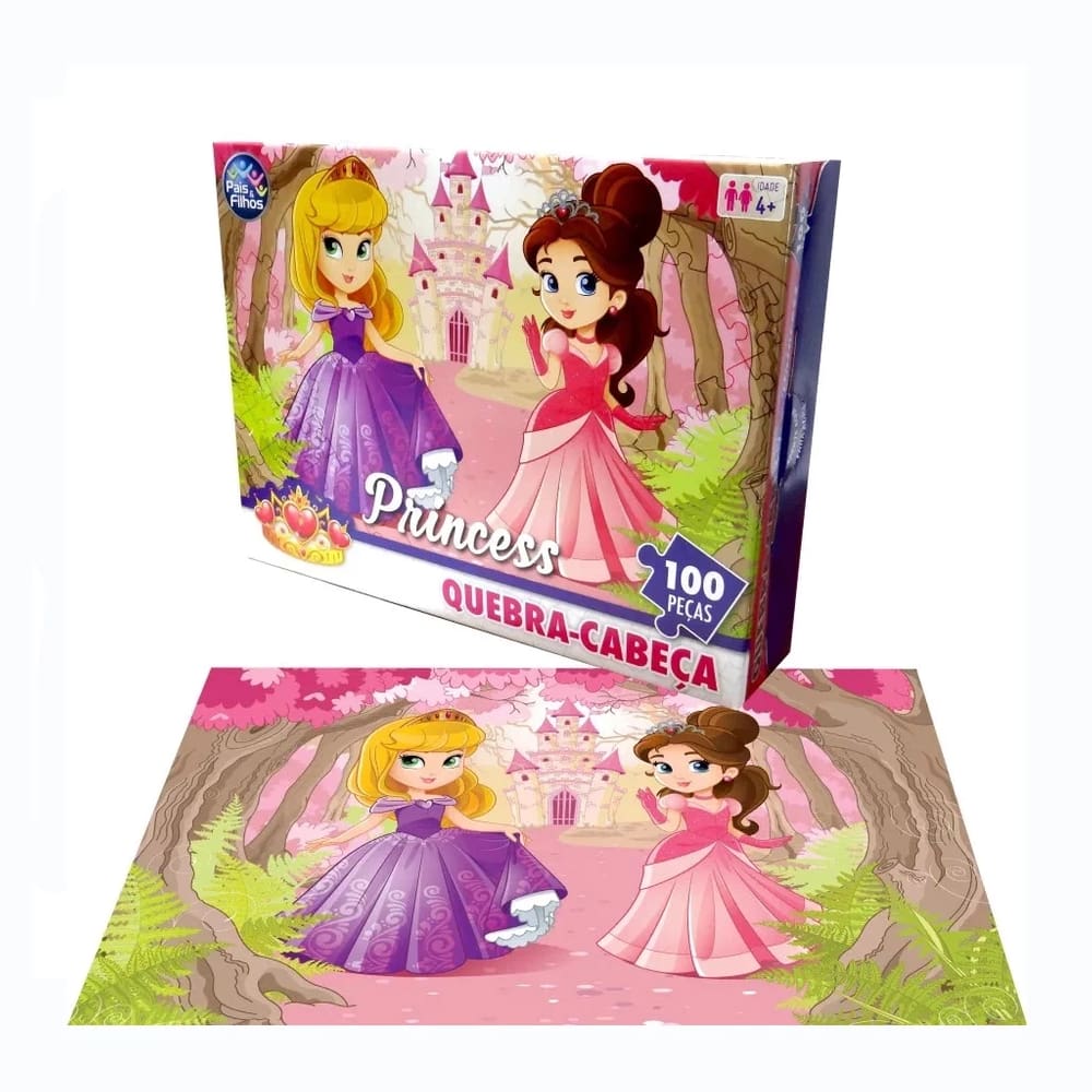 Quebra Cabeça Infantil Princess Puzzle Com 100 Peças - Pais e Filhos
