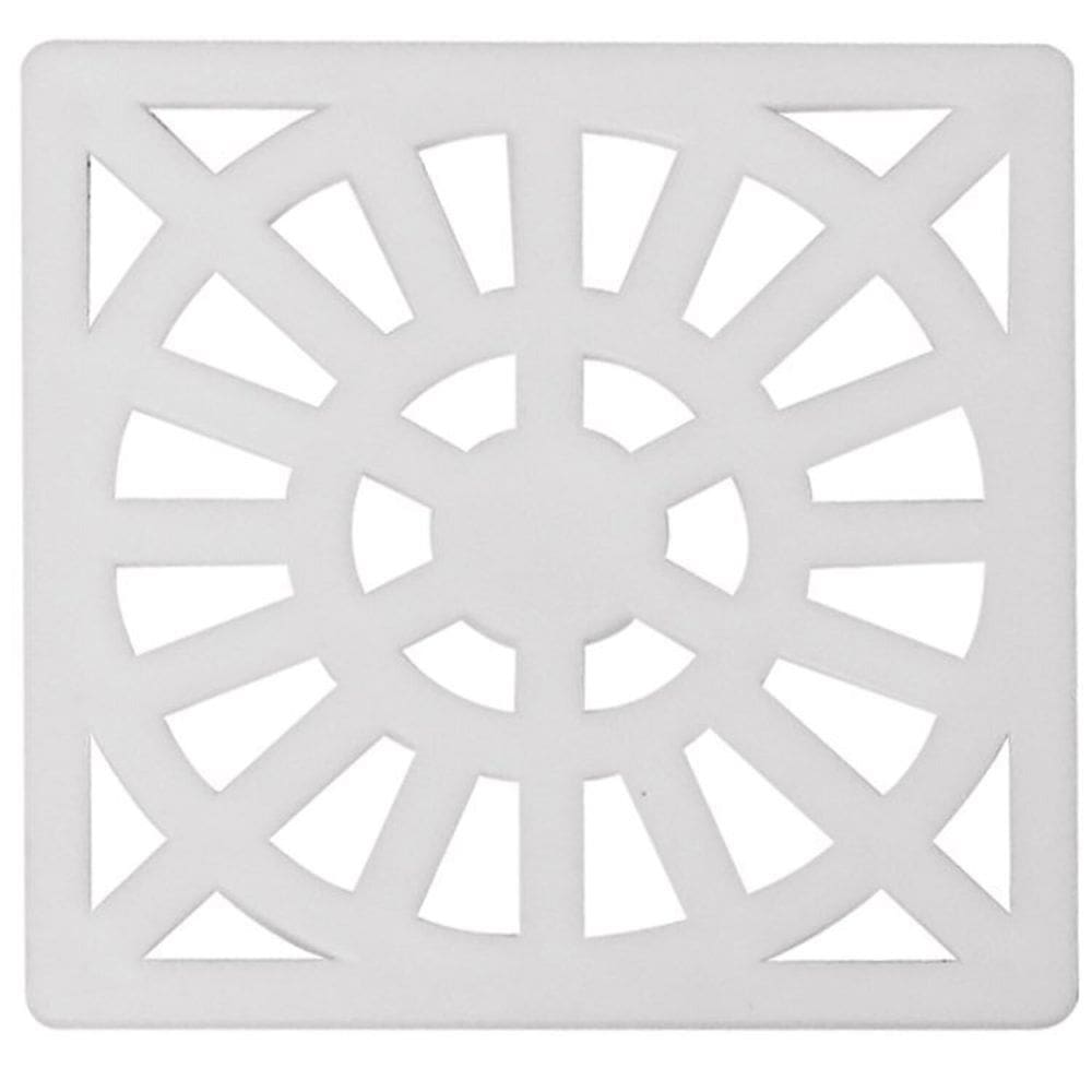 Kit com 10 Grelha Quadrada 9,3 x 9,3cm em PP com Canto Vazado Astra Branco