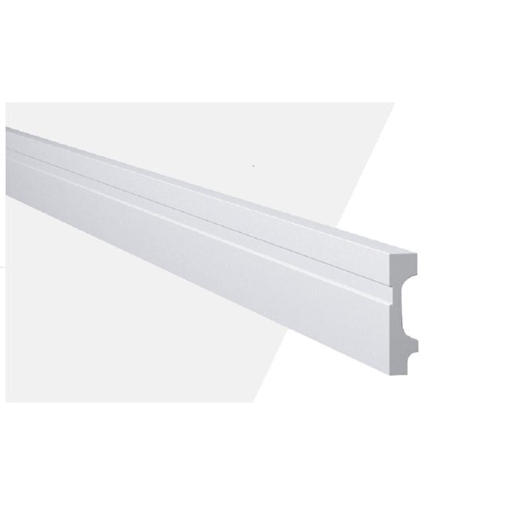 Kit com 3 Barras Rodapé Gart de Poliestireno Fb7 18mmx7cm Metro Linear 7,32m Branco