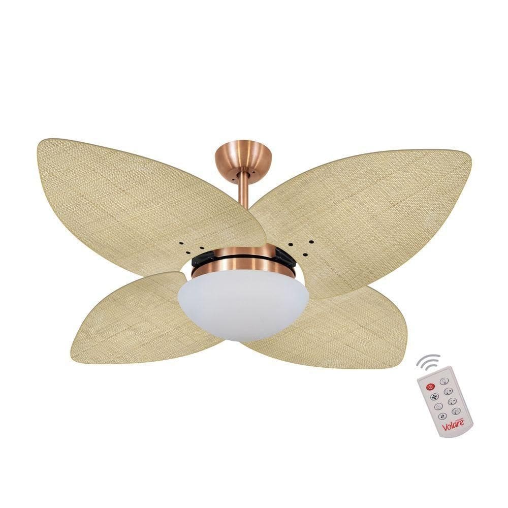 Ventilador De Teto 4 Pés Palmae Natural 127v C/ Controle