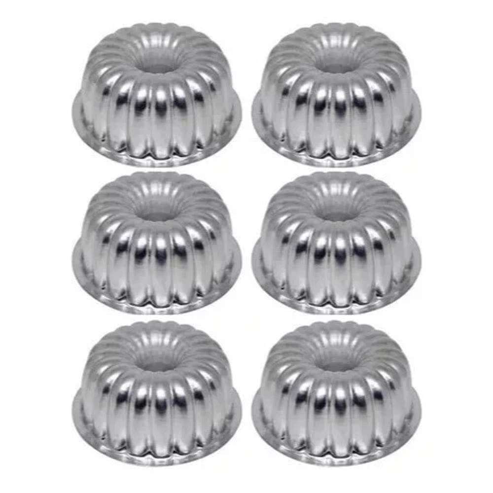 Forminha Para Mini Bolo Suiça 2 Caparroz - 6 Peças Alumínio