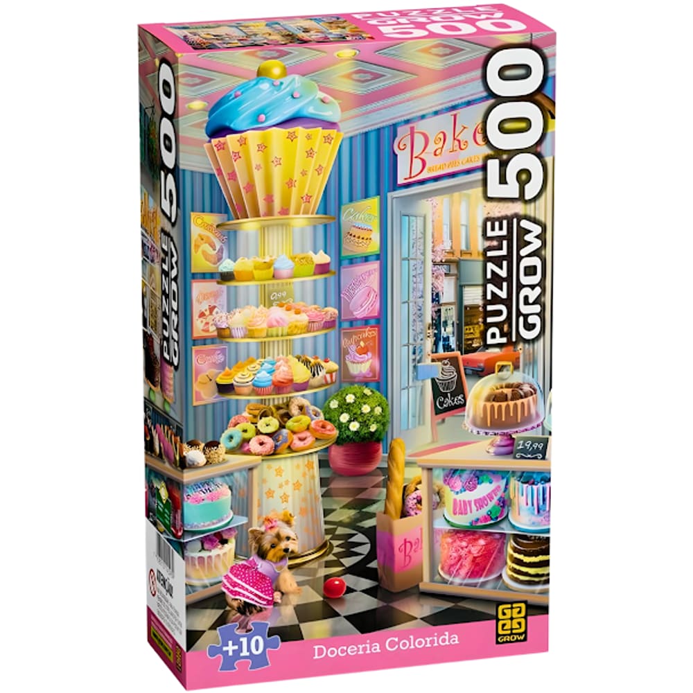 Quebra Cabeça Puzzle 500 Peças Doceria Colorida Grow