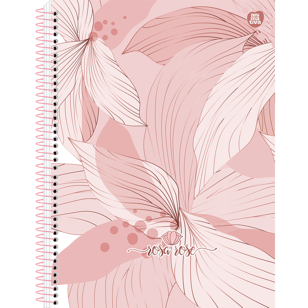 Caderno Espiral Universitário Capa Dura 1 Matéria 80 Folhas Rosa Rose - Animativa