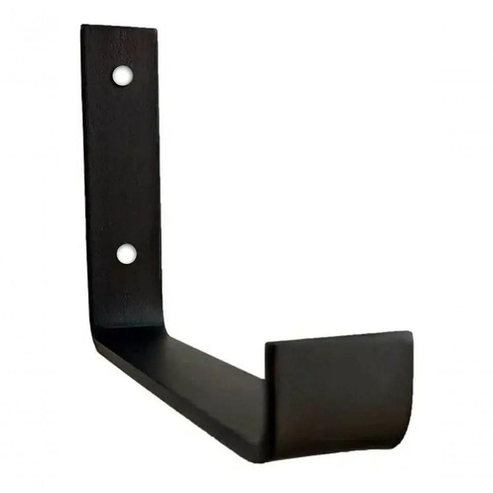 Estante 60x50x20cm Com Par De Mão Francesa Para Home Preta De Metal