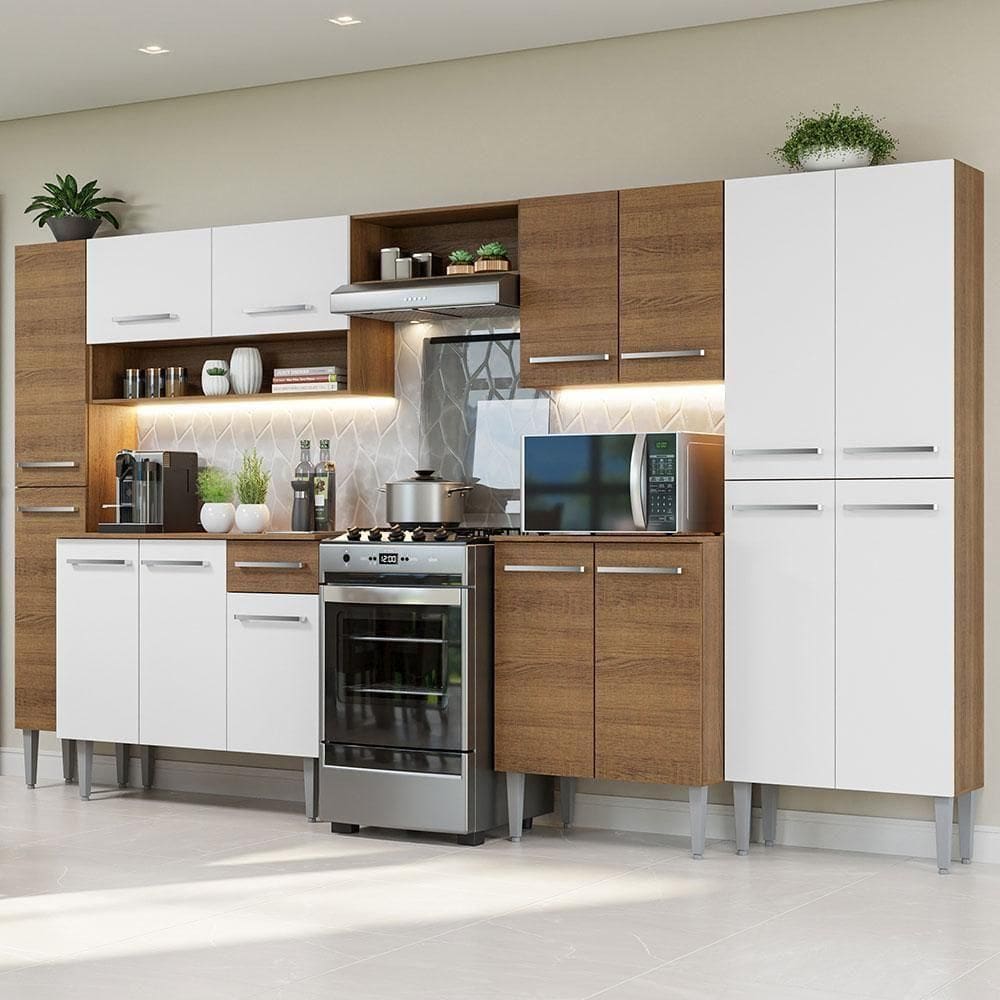 Armário De Cozinha Completa 325cm Rustic Emilly Madesa
