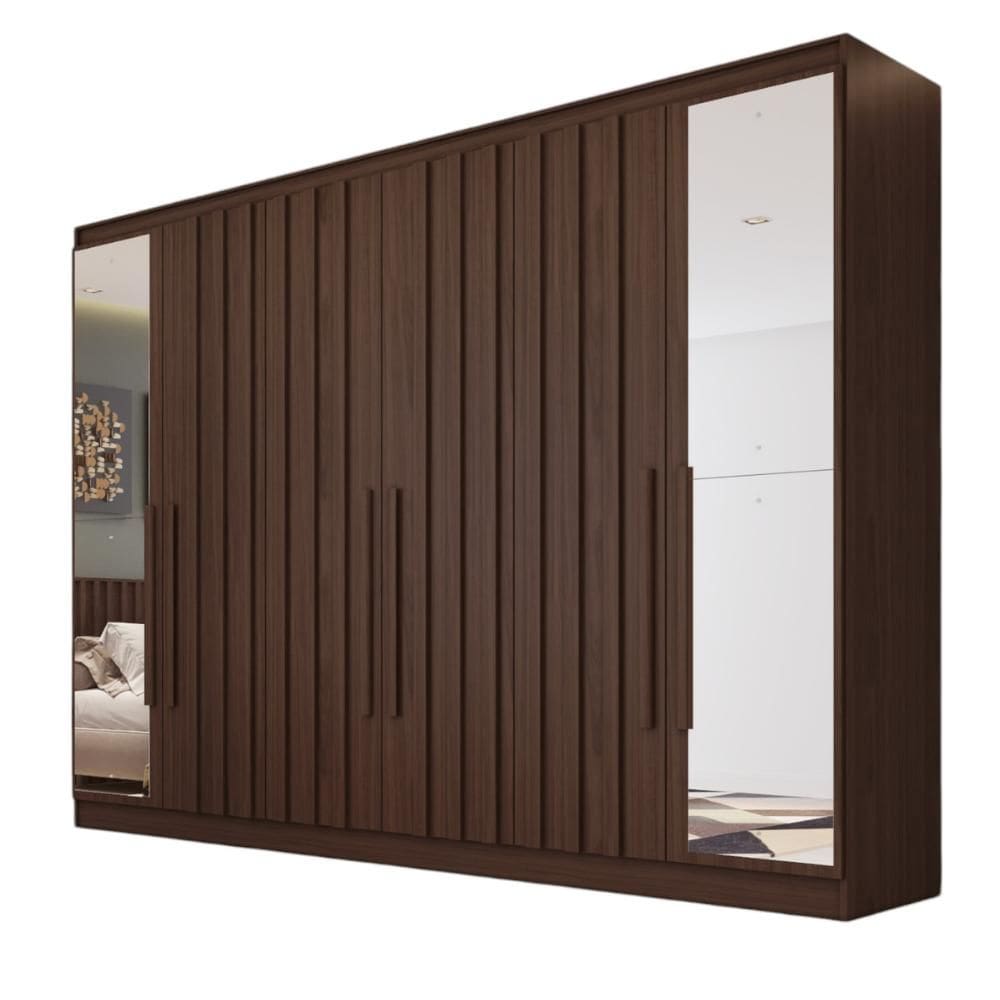 Guarda Roupa Oxford 6 Portas 6 Gavt Espelhado MDF - MadeMarcs