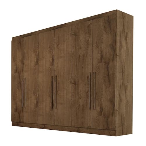 imagem-Guarda Roupa Oslo 6 Portas 4 Gavetas MDF - MadeMarcs - Marrom