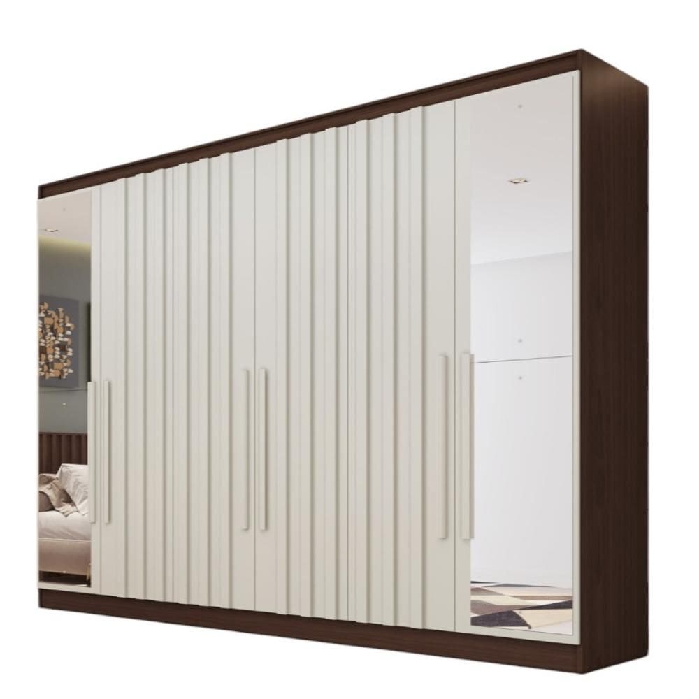 Guarda Roupa Oxford 6 Portas 4 Gavetas com Espelho MDF - MadeMarcs
