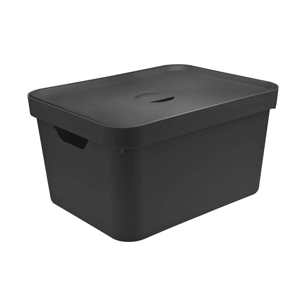 Caixa Organizadora Cube Preta 32 L com Tampa 46 x 36 x 24,5 cm Ou