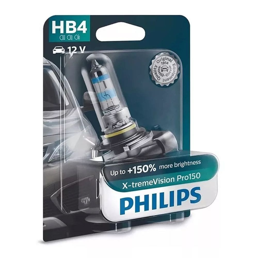 Par Lampada Philips X-treme Vision Pro H7 3400K 150% + Luz