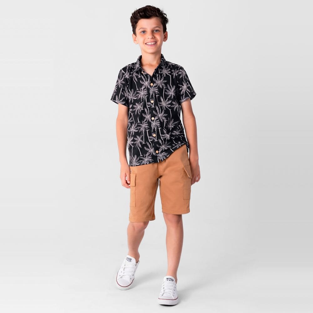 Camisa infantil menino estampada Brandili