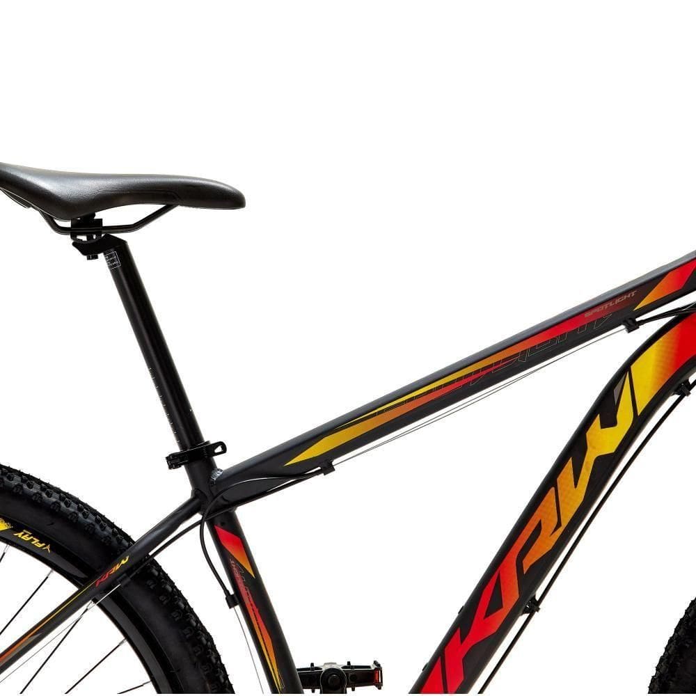 Bicicleta Aro 29 Krw Alumínio 21 Vel Freio A Disco Suspensão Dianteira S3 17 Preto-Amarelo E Vermelho