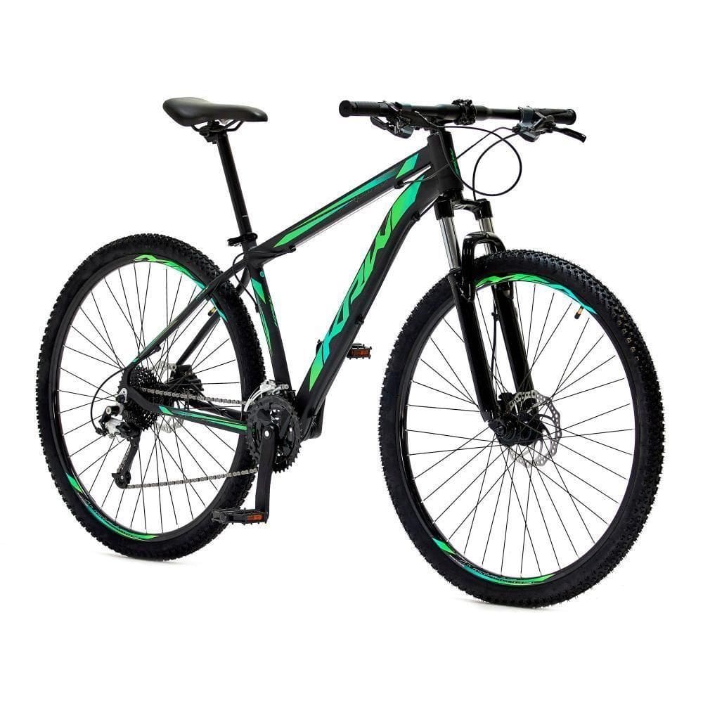 Bicicleta Aro 29 Krw Alumínio 27 Vel Freio Hidráulico Suspensão Com Trava S9 17 Preto-Verde