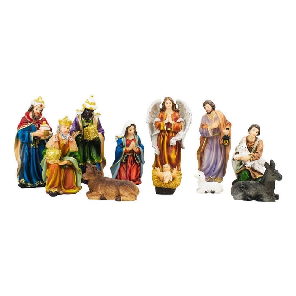 Presépio Árvore De Natal Resina Pequeno Completo - 13cm