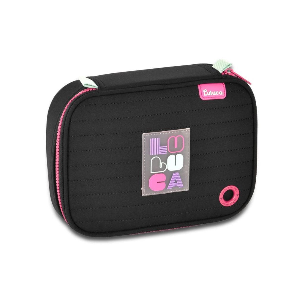 Estojo Box Luluca Meninas Pandinha Escolar 36 Elásticos
