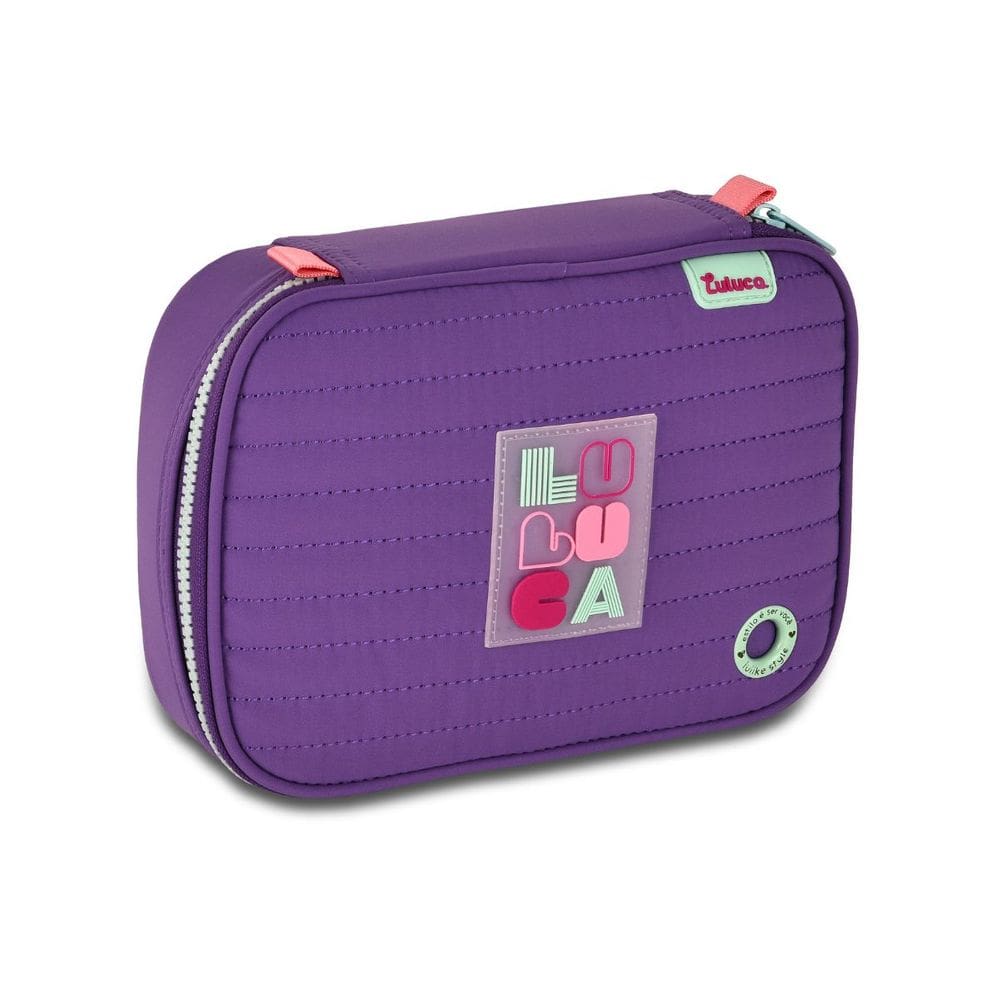 Estojo Box Luluca Meninas Pandinha Escolar 36 Elásticos