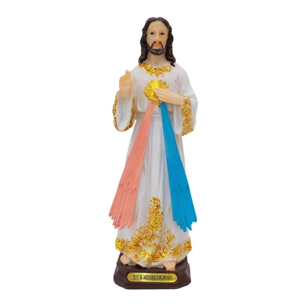 Imagem Enfeite Resina Jesus Cristo Misericordioso 15 Cm