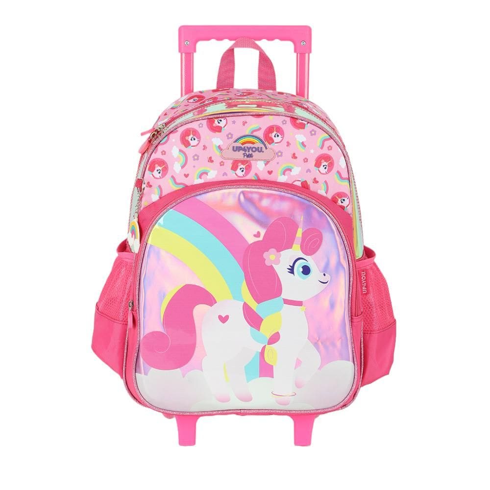Mochila de Rodinhas Sem Alça Luxcel Up4You Unicórnio Pink