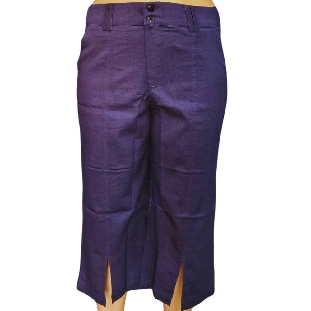 Calça Alfaiataria Feminina Pantacourt Linho Plus Size
