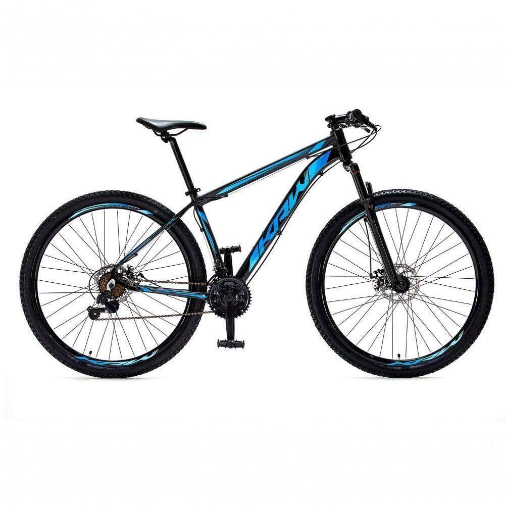 Bicicleta Aro 29 Krw Alumínio 27 Vel Freio A Disco Suspensão Dianteira S7 15.5 Preto-Azul