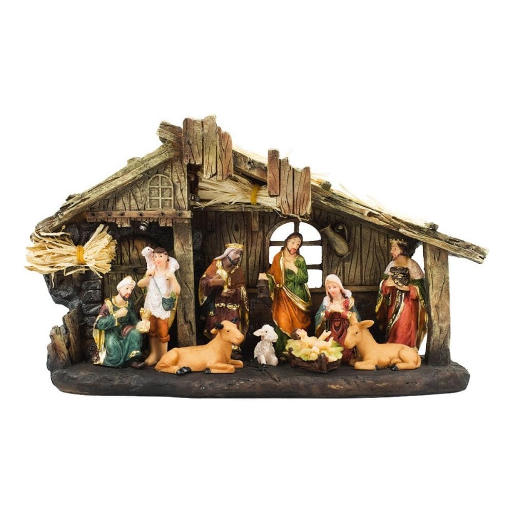 Presépio Capela Capelinha Resina Iluminado Com Luzes 31cm