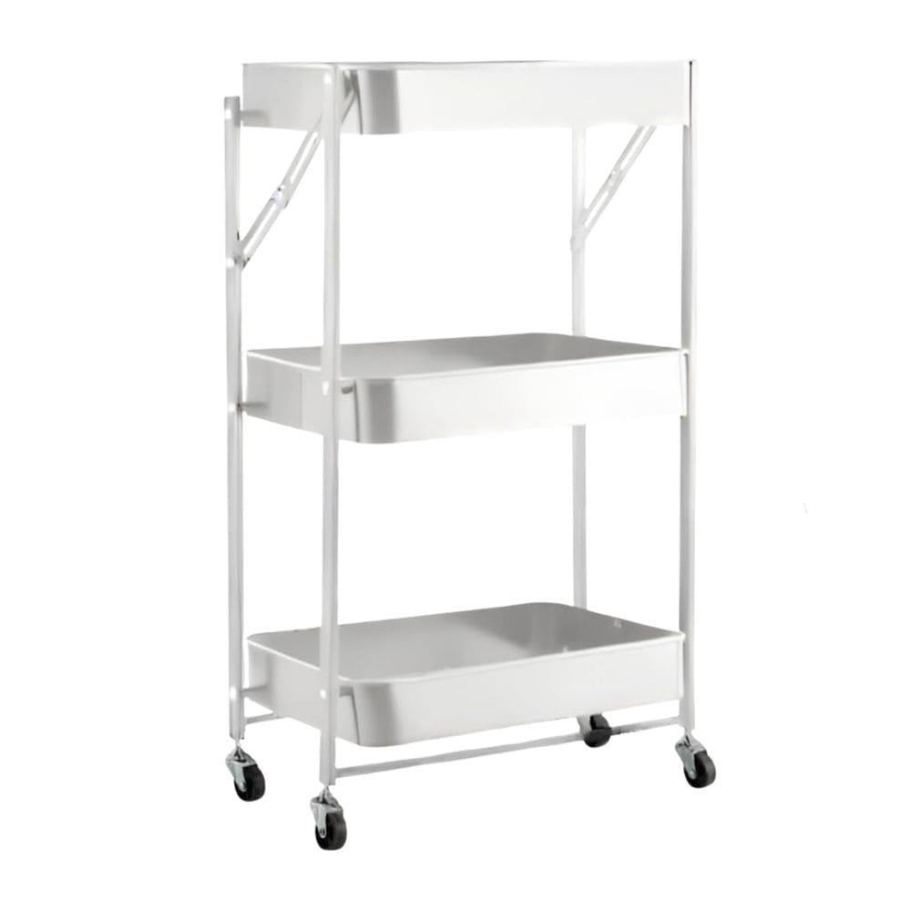 Carrinho para Servir em Metal Branco 77cm 14695-PL