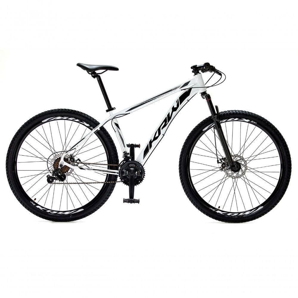 Bicicleta Aro 29 Krw Alumínio 24 Vel Freio A Disco Suspensão Dianteira S1 19 Branco-Preto