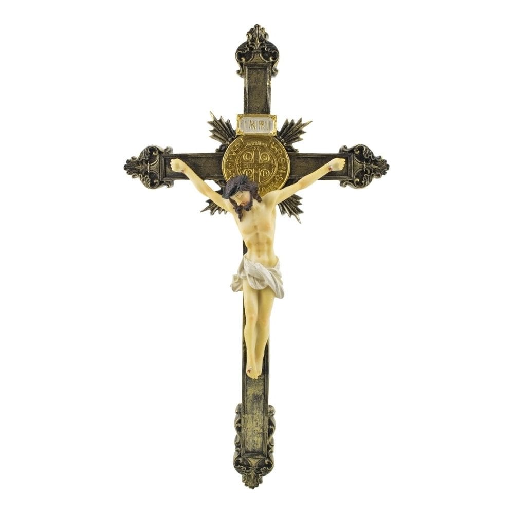 Crucifixo Para Parede Imagem Jesus Cruz Crucificado 39.5cm