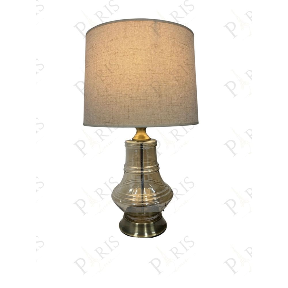 Luminária de Mesa Abajur em Metal Dourado com Cúpula Branca 57cm 1E27 14694-PL