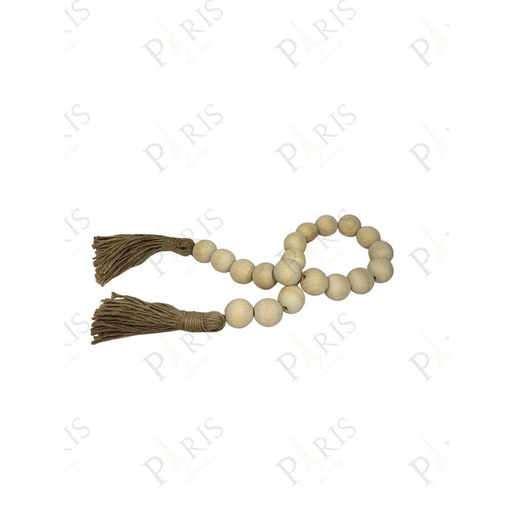 Peça Decorativa Cordão de Mesa com 20 Bolas Bege 115cm 14683-PL