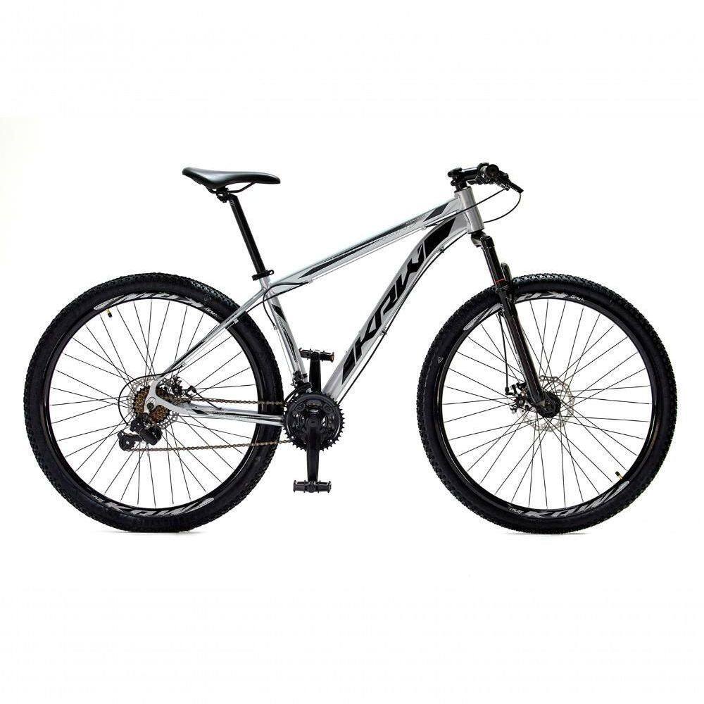 Bicicleta Aro 29 Krw Alumínio 27 Vel Freio A Disco Suspensão Dianteira S7 15.5 Prata-Preto