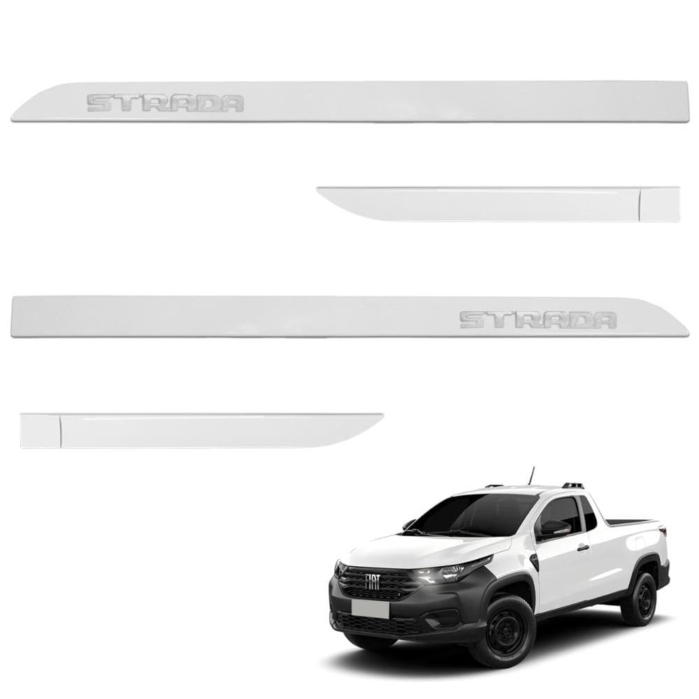 Jogo de Friso Lateral Strada CS 2020 a 2025 Branco Banchisa Alto Relevo