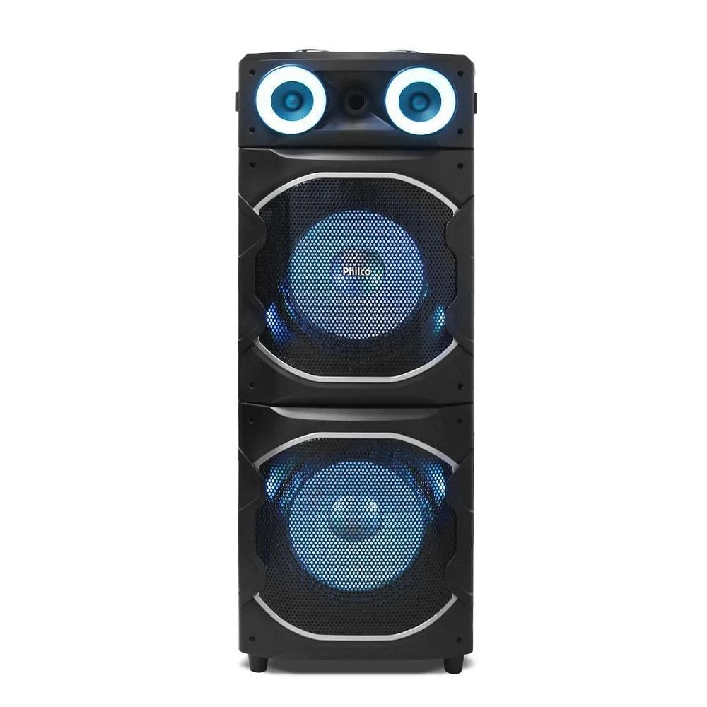 Caixa de Som Amplificada Philco PCX24000 Flash Lights 2400W Preta - Bivolt