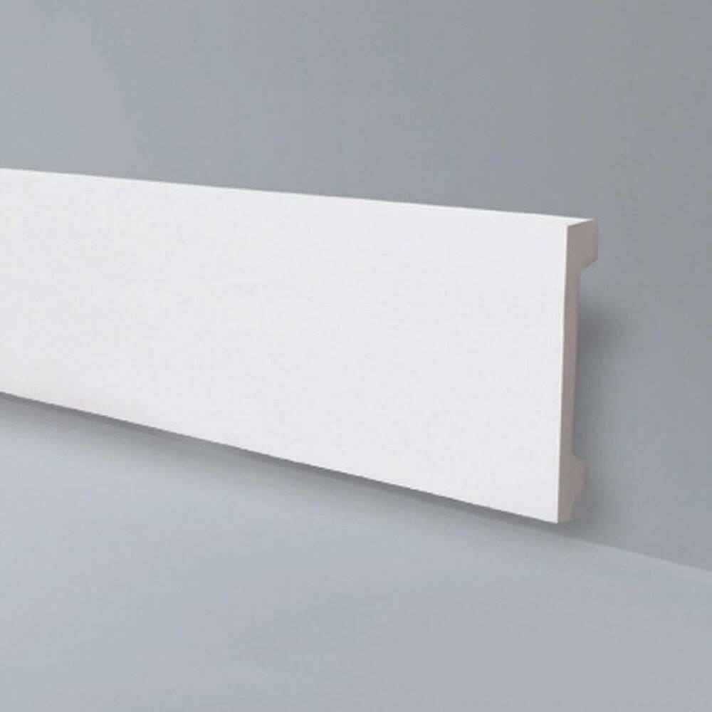 Kit com 10 Barras Rodapé Gart de Poliestireno Wb20 18mmx20cm Metro Linear 7,32m Branco