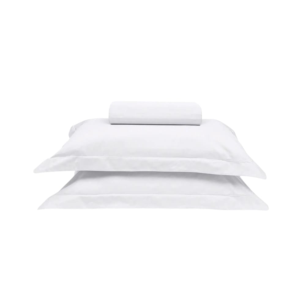 Kit Lencol Elástico e Fronha Queen 230 Fios Reffinata Buettner Branco