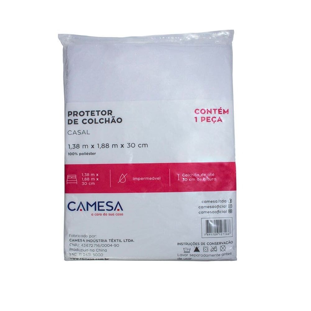 Protetor Capa de Colchão Impermeável Silencioso Malha Gel Casal Camesa Branco