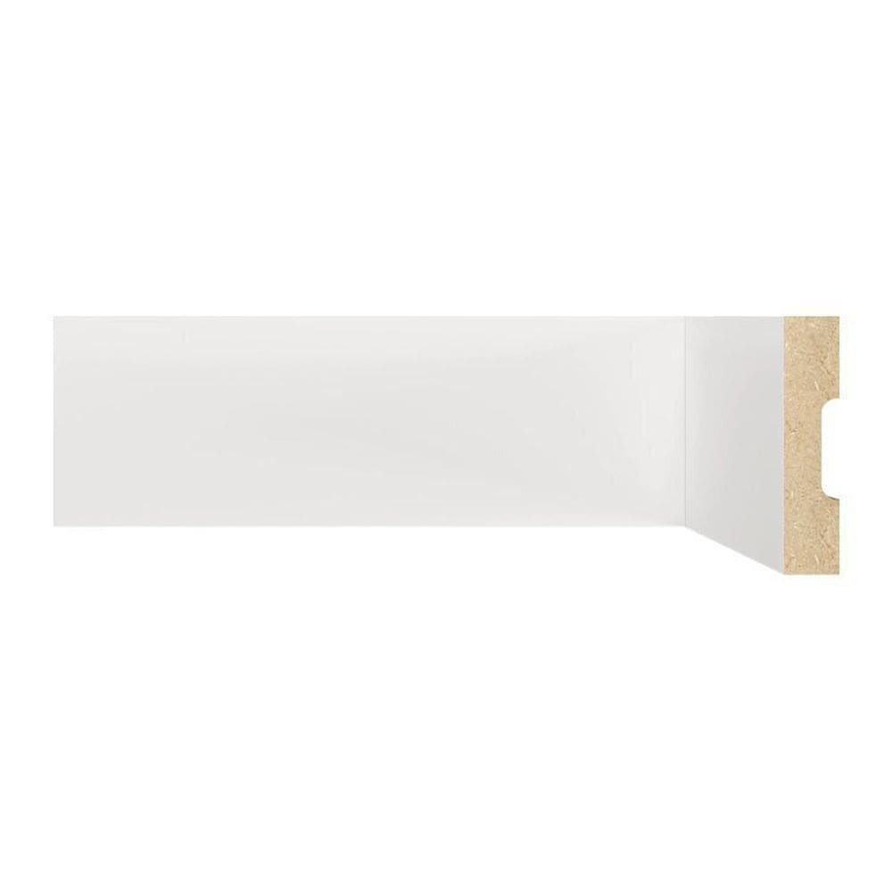 Kit com 3 Barras Rodapé Mdf 701 Moldufama 15mmx7cm Metro Linear 7,2m Branco