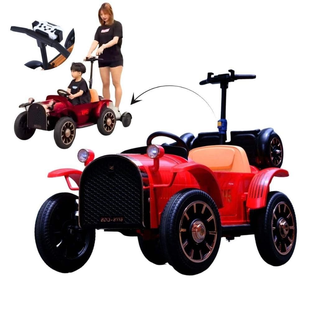 Carro Elétrico Infantil Retrô 12V Vermelho com Controle Remoto IMPORTWAY