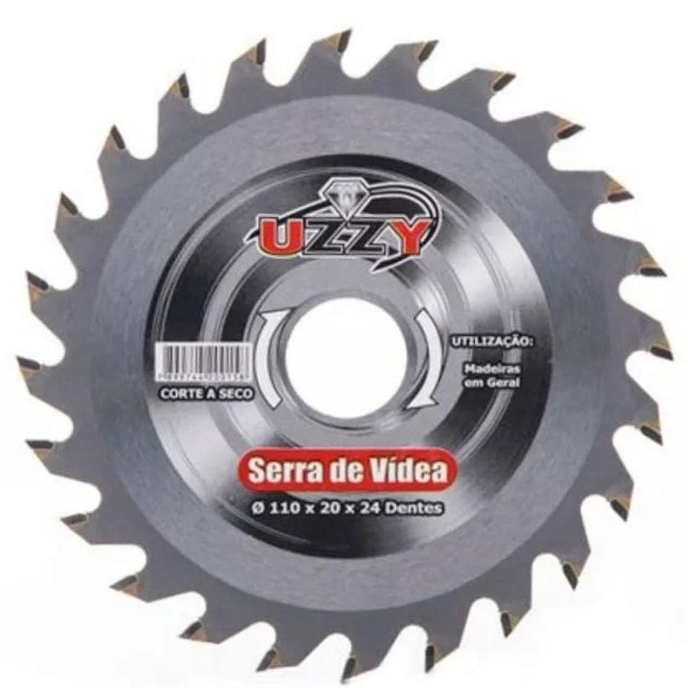 Disco Serra Circular 110 Mm X 24 Dentes Furo 20 Mm- Uzzy