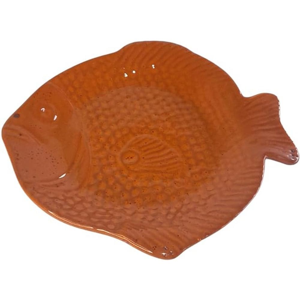 Bandeja Prato Peixe Grande Cerâmica Terracota