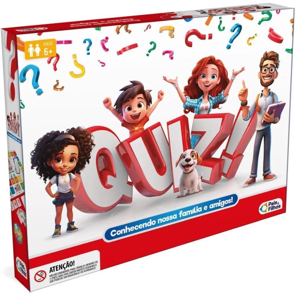 Jogo Quiz! Jogo De Perguntas E Respostas Tabuleiro Pedagógico - Pais e Filhos