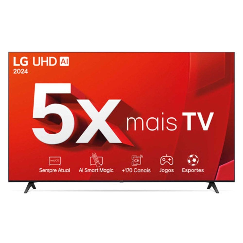 Smart TV 4K 50 Polegadas LG UHD 50UT8050 Processador A5 Ger7 AI Alexa/Chromecast integrado Otimizador de Jogos webOS 24 Controle Smart Magic