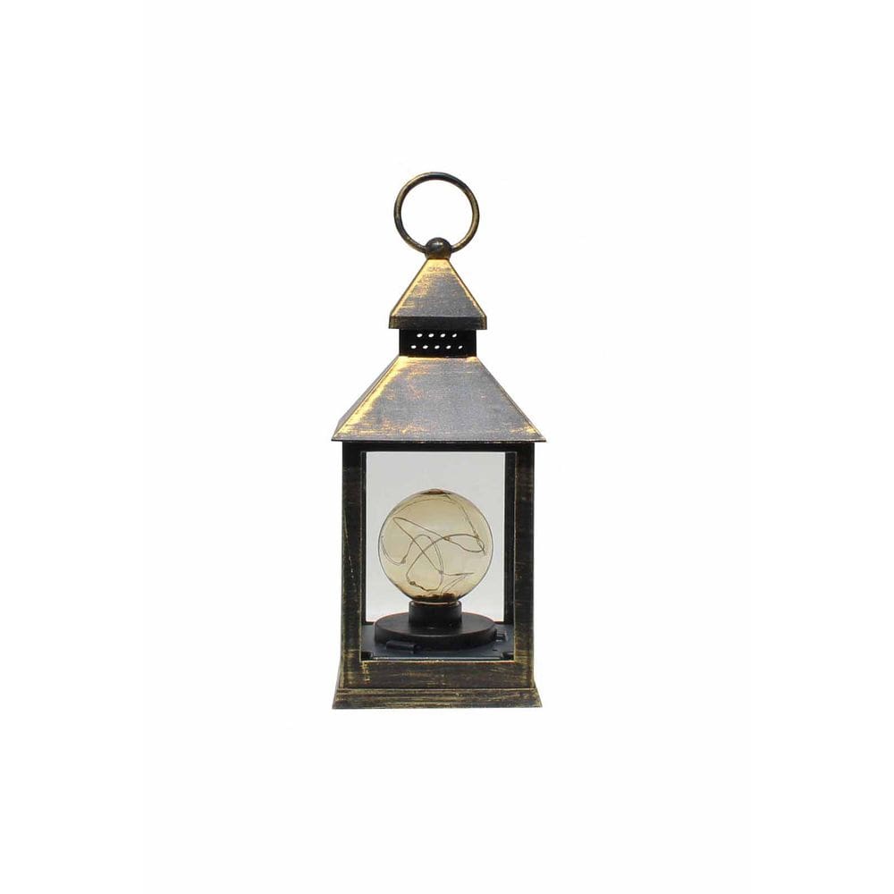 Lanterna Decorativa Luminária com Lâmpada Redonda Dourada