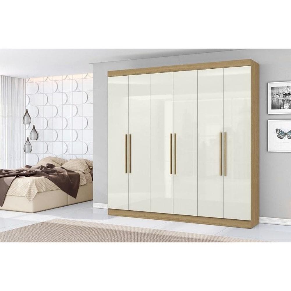 Guarda Roupa Livorno 6 Portas 2 Gavetas Atacama Off White - Aramóveis